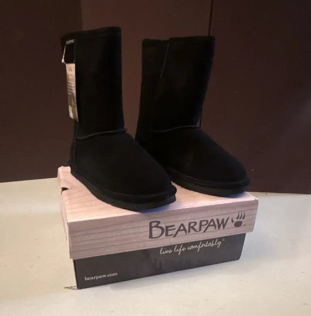 BEARPAW Dorado II Women’s Black Suede Mid-Calf Pull-On Boots US 8/9